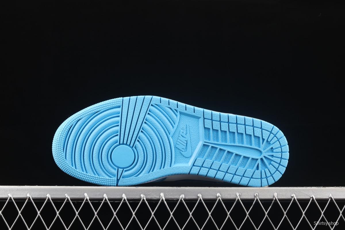 Air Jordan 1 Mid blue and green Chinese culture basketball shoes DA8010-400