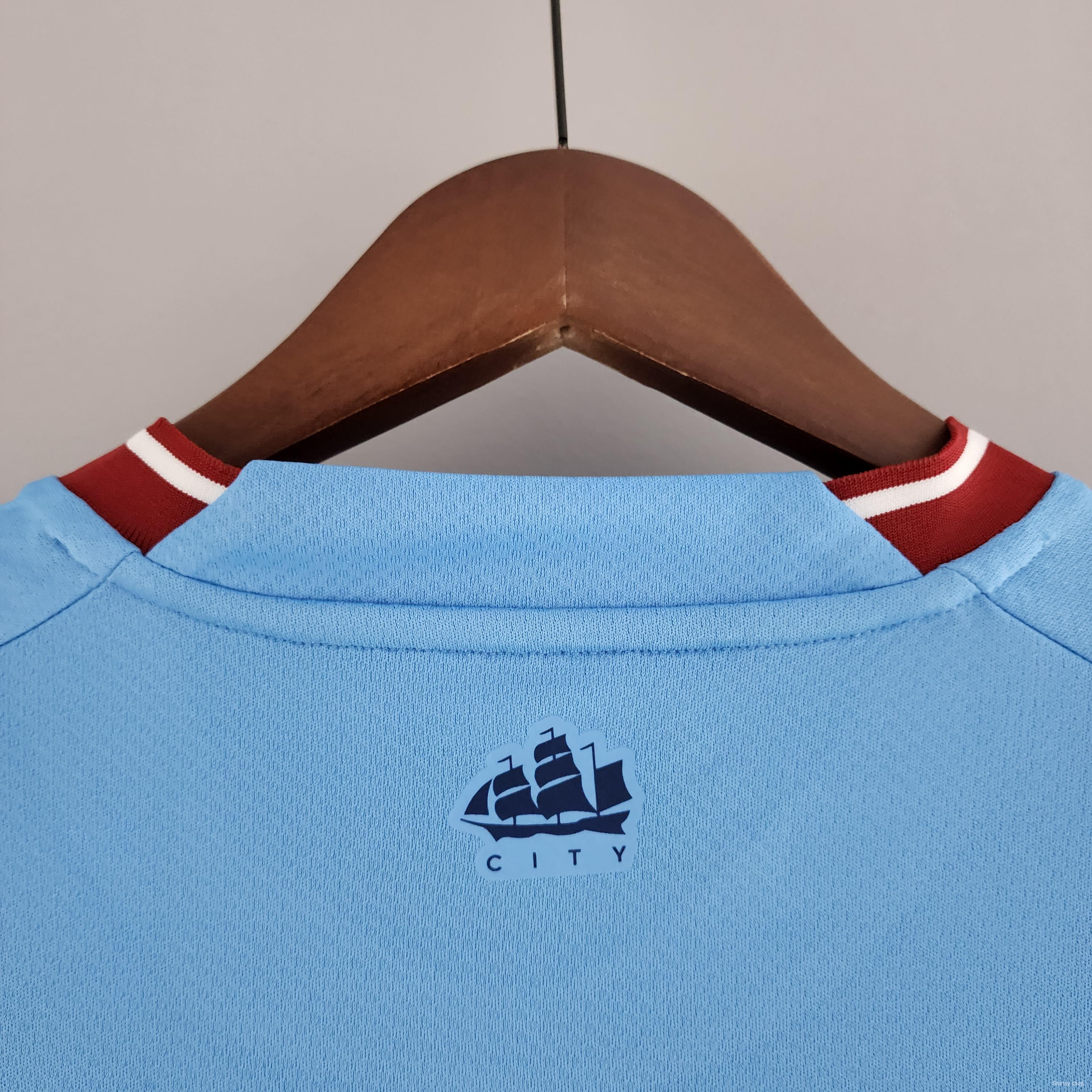 22/23 Long Sleeve Manchester City Home Soccer Jersey