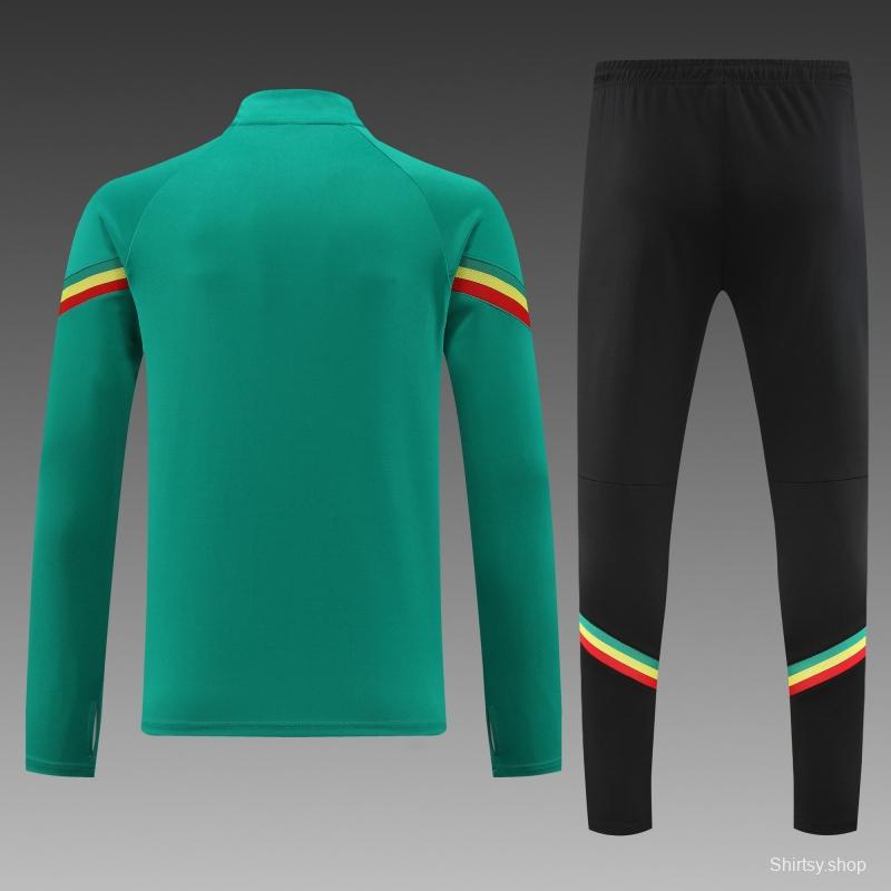 2022 Senegal Green Half Zipper Tracksuit