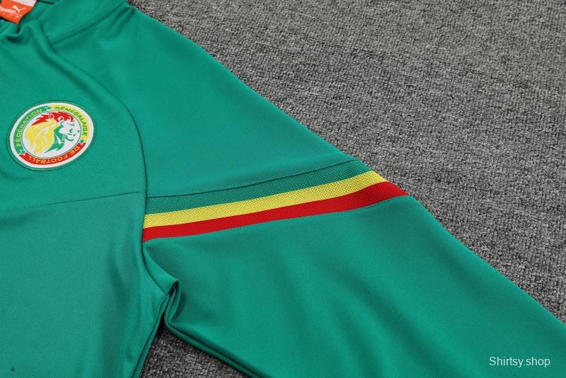 2022 Senegal Green Half Zipper Tracksuit