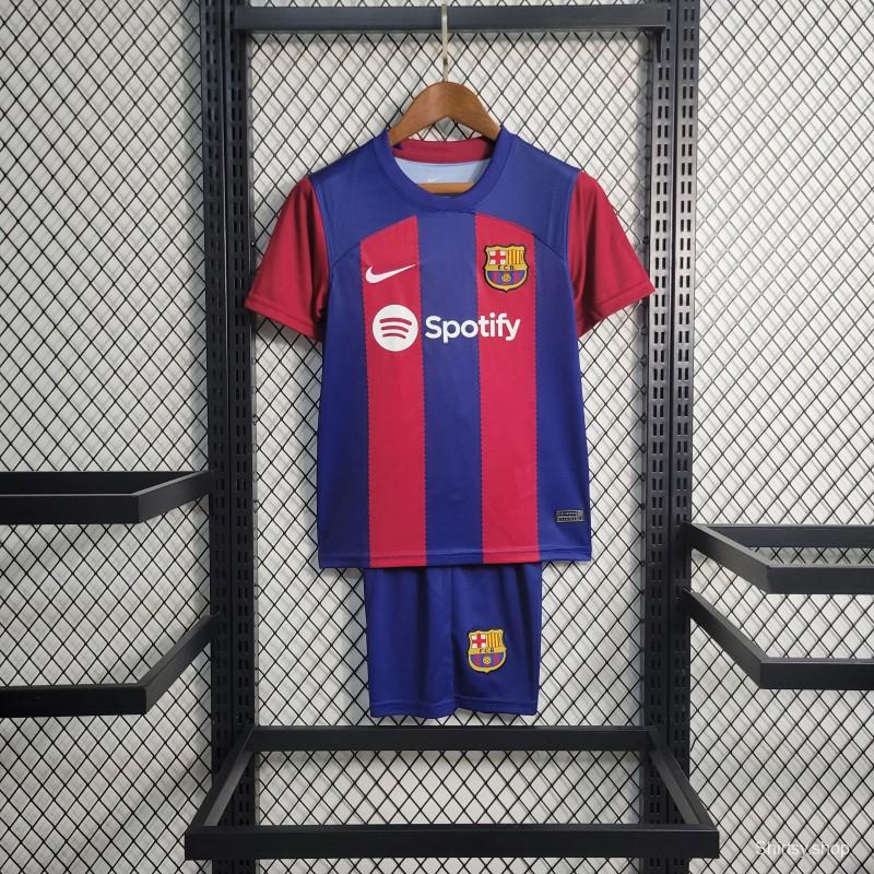 23-24 KIDS Barcelona Home Jersey Size 16-28