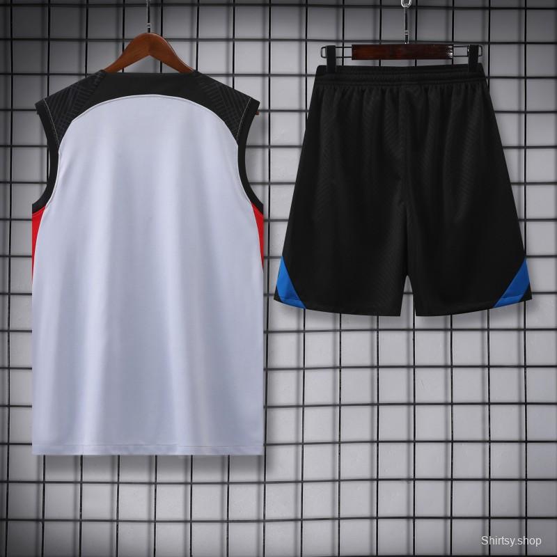 23-24  Barcelona Grey Black Vest Jersey+Shorts