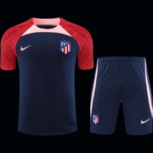 23-24 Atletico Madrid Navy Red Short Sleeve+Shorts